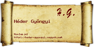 Héder Gyöngyi névjegykártya